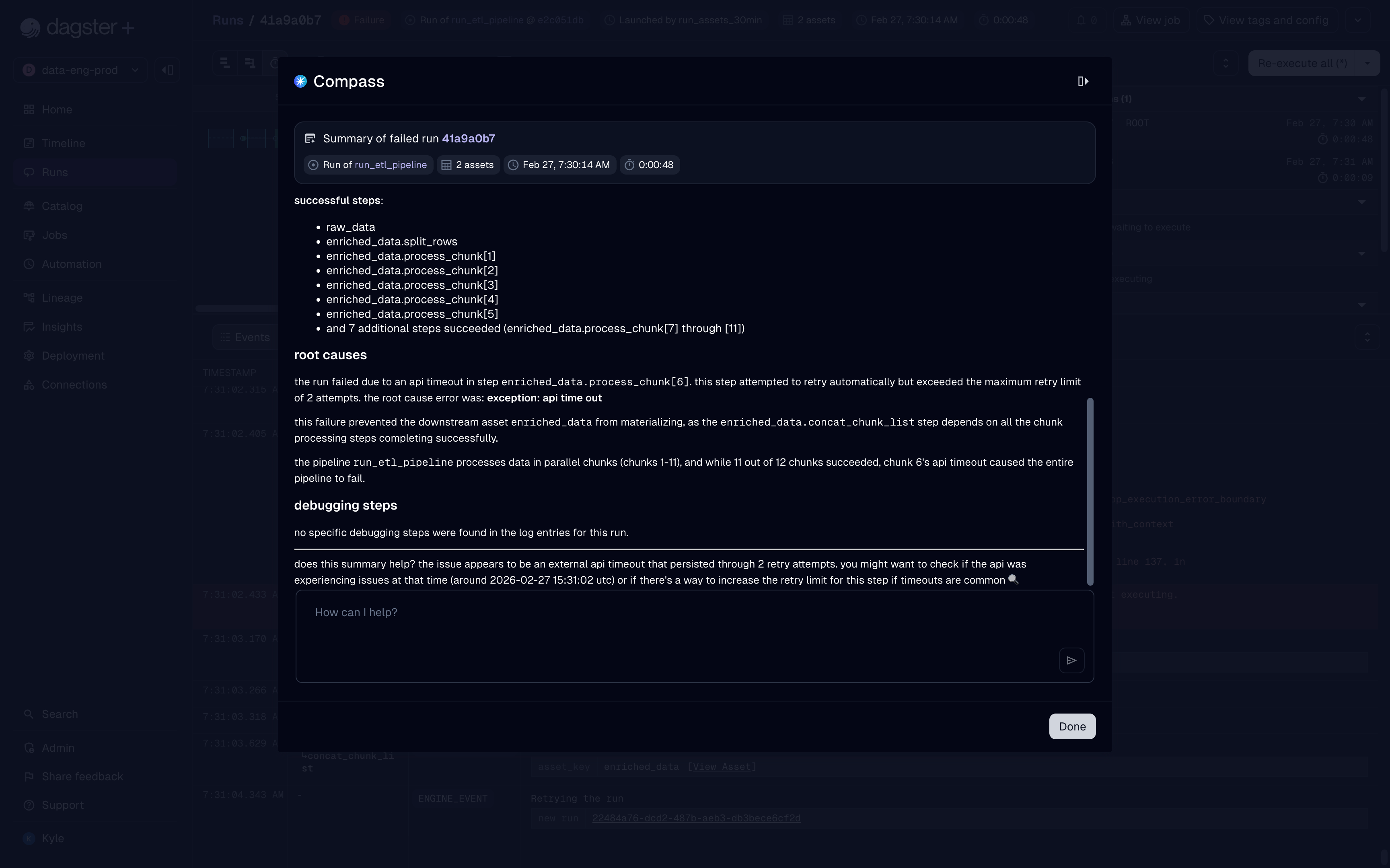 Compass dialog display mode